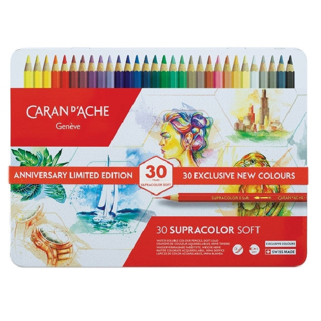 Lápis Aquarelável Supracolor Caran D'Ache 30 Cores EDIÇÃO LIMITADA